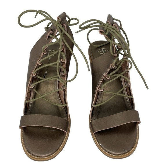 Free People Heels Women's 11 Bronze Gold Lace Up Open Toe Gladiator Pumps - Picture 5 of 17